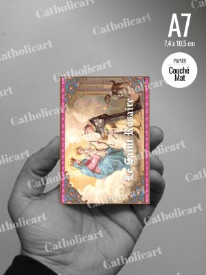 Dépliant Le Saint Rosaire et ses XV Mystères et litanies de la Sainte Vierge (74x105mm 4pages)