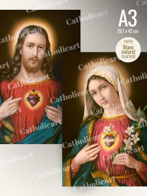 Coeur Sacré de Jésus & Coeur Immaculé de Marie (A3)