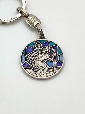 Saint Christophe – porte clés en métal 30mm