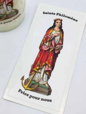Autocollant transparent de Sainte Philomène (13,5 x 6cm)