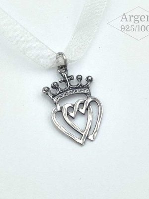 Pendentif Sacré Coeur et Coeur Immaculé – Argent 925
